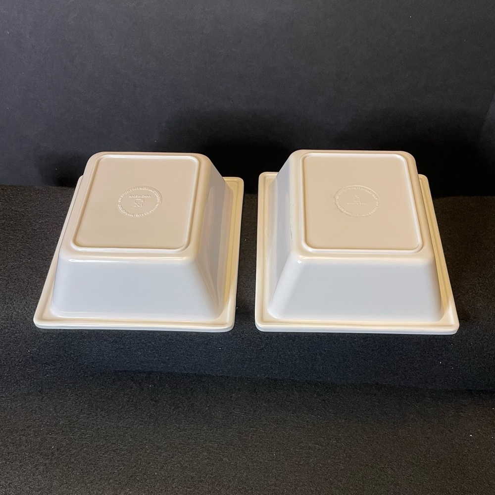 2 Snowman Snack Rectangle Bowls 6 x 5.25 Inches - Picture 12 of 16